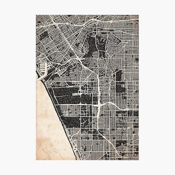 Item preview, Inglewood map California Ink lines 2 designed and sold by InkMaps.