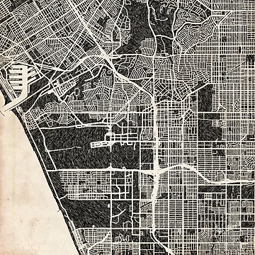 Aperçu de l'œuvre Inglewood map California Ink lines 2 de InkMaps