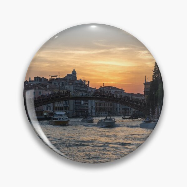Item preview, Classic Venetian - Sunset Boat Traffic under the Accademia Bridge on the Grand Canal designed and sold by Georgia Mizuleva.