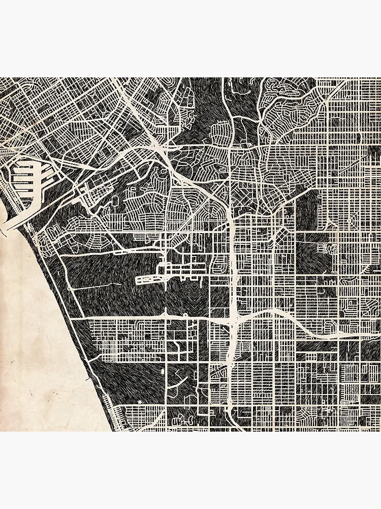 Aperçu 5 sur 5. Chaussettes avec l'œuvre Inglewood map California Ink lines 2 créée et vendue par InkMaps.