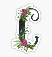 Monogram C with Floral Wreath Sticker