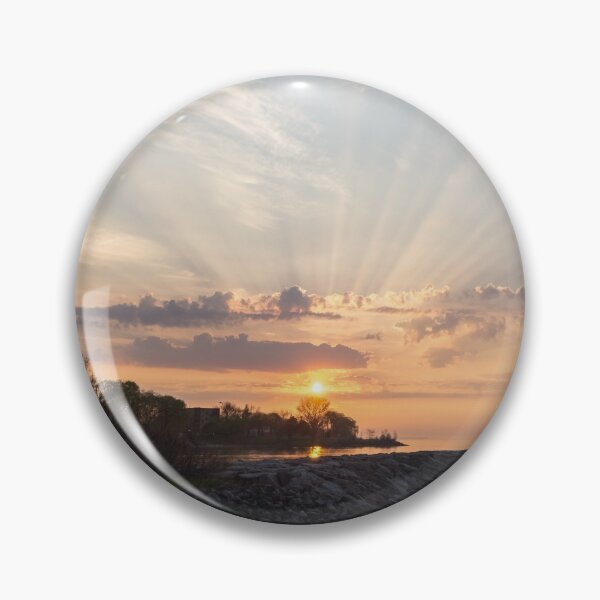 Item preview, Satiny God Rays Glow - Sublime Sunrise on the Lakeshore  designed and sold by Georgia Mizuleva.