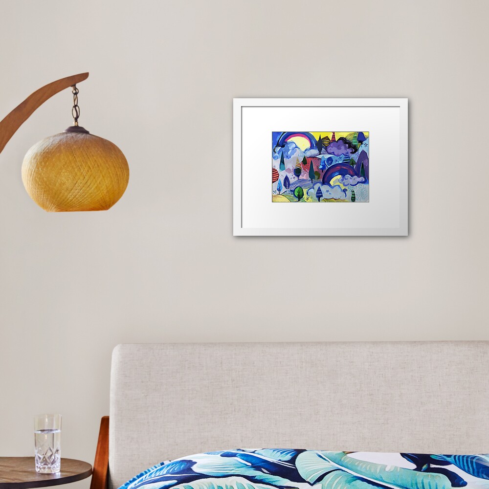 Dreamland - Landscape with Rainbows by Cecca Designs Framed Art Print