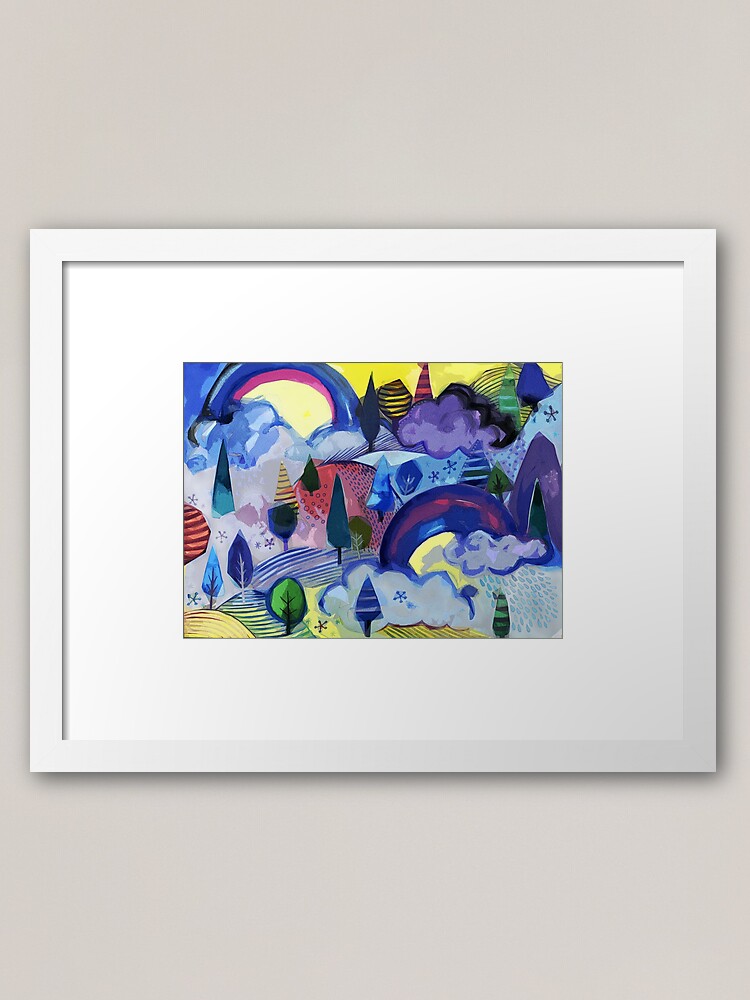 Alternate view of Dreamland - Landscape with Rainbows by Cecca Designs Framed Art Print