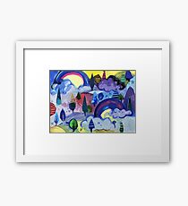 Dreamland - Landscape with Rainbows by Cecca Designs Framed Print