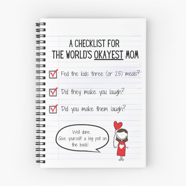 Aperçu de l'œuvre Une liste de contrôle pour maman, mémo drôle et inspirant créée et vendue par LaughingAngels.