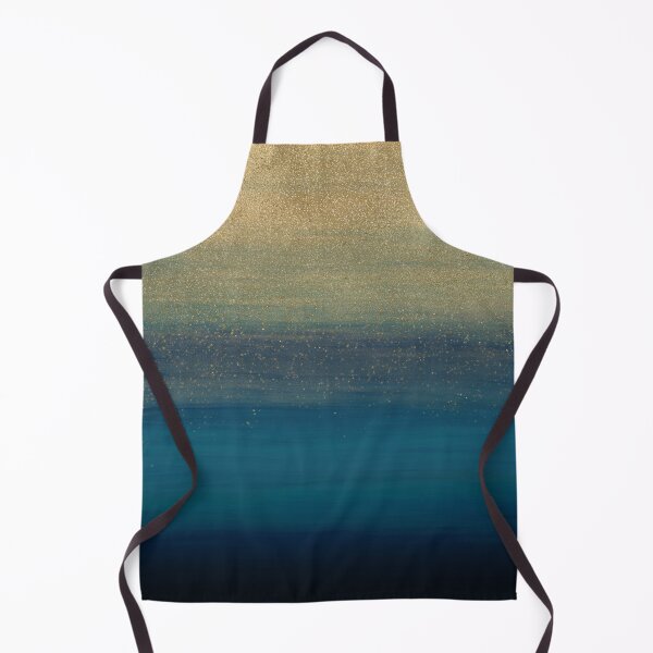 Item preview, Modern Gold Blue Brush Strokes Painting designed and sold by InovArtS.