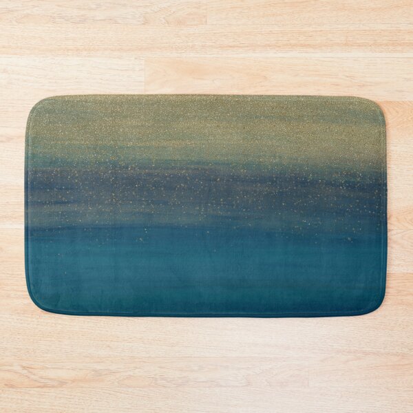 Item preview, Modern Gold Blue Brush Strokes Painting designed and sold by InovArtS.