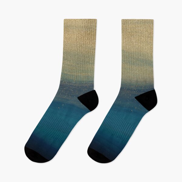 Item preview, Modern Gold Blue Brush Strokes Painting designed and sold by InovArtS.