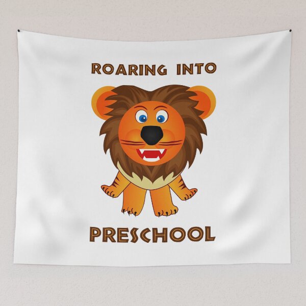 Item preview, Roaring Into Preschool (Cartoon Lion) designed and sold by TimespunThreads.