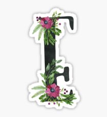 Monogram E with Floral Wreath Sticker