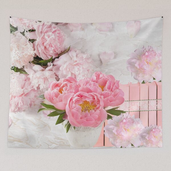 Item preview, Shabby Chic Pink Peonies Vintage Books Home Decor designed and sold by Erika Bartha.