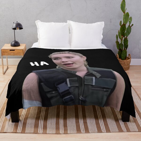 Yelena Belova "Ha" Throw Blanket