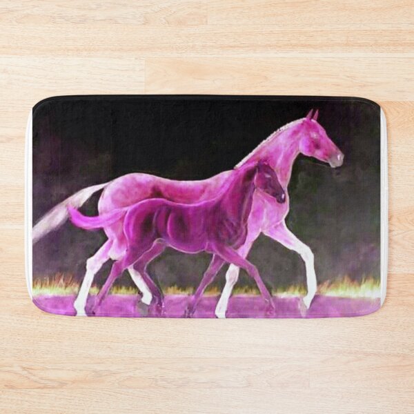 Artikelvorschau, Magenta Stute und Fohlen im Trab entworfen und verkauft von horseaddicted.