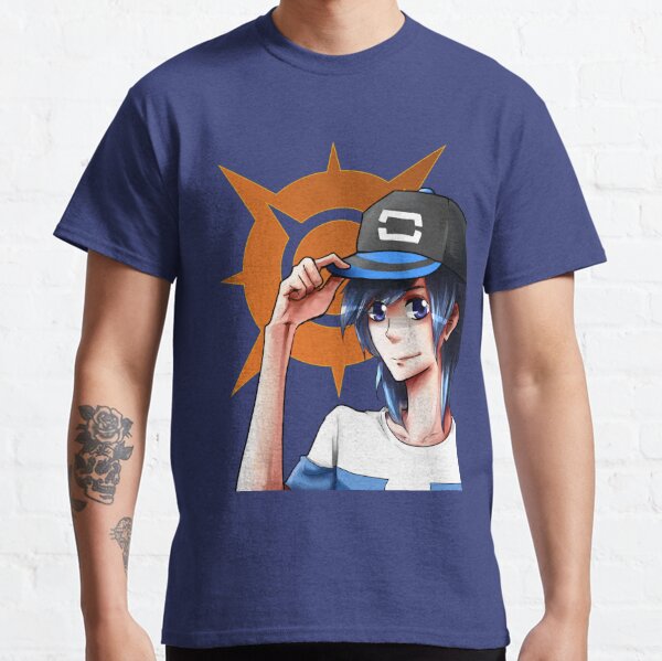 Naruto Classic Sasuke Repeat Name Crew Neck Short Sleeve Royal Blue Boy's  T-shirt-XL