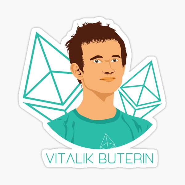 &ldquo;Vitalik Buterin illustration&rdquo; Sticker for Sale by Crypto-Coins | Redbubble