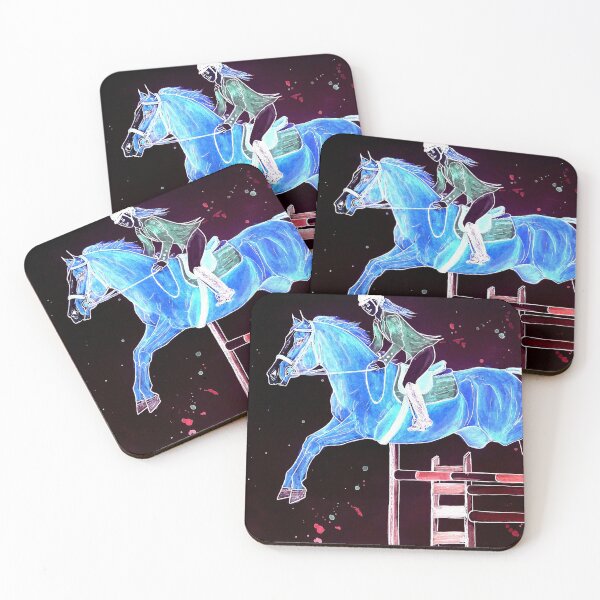 Item preview, Show jumping blue horse designed and sold by horseaddicted.
