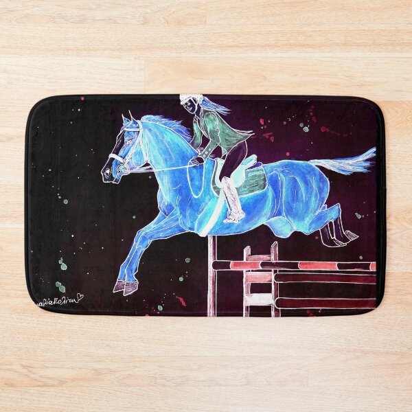 Item preview, Show jumping blue horse designed and sold by horseaddicted.