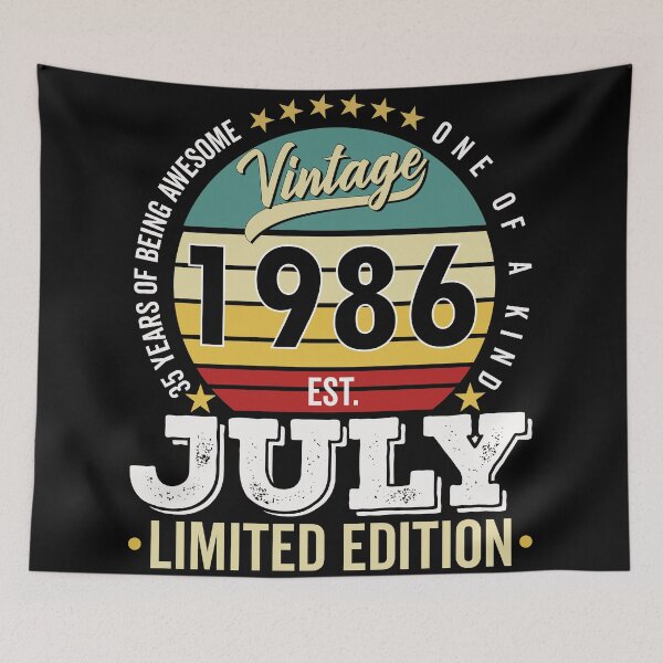 Item preview, 35 Years Of Being Awesome - One Of A Kind Limited Edition - 1986 Vintage 35s Retro, Classic, Cool, July Birthday.  designed and sold by ALITOPRINCE.
