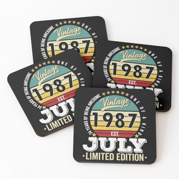 Item preview, 34 Years Of Being Awesome - One Of A Kind Limited Edition - 1987 Vintage 34s Retro, Classic, Cool, July Birthday.  designed and sold by ALITOPRINCE.