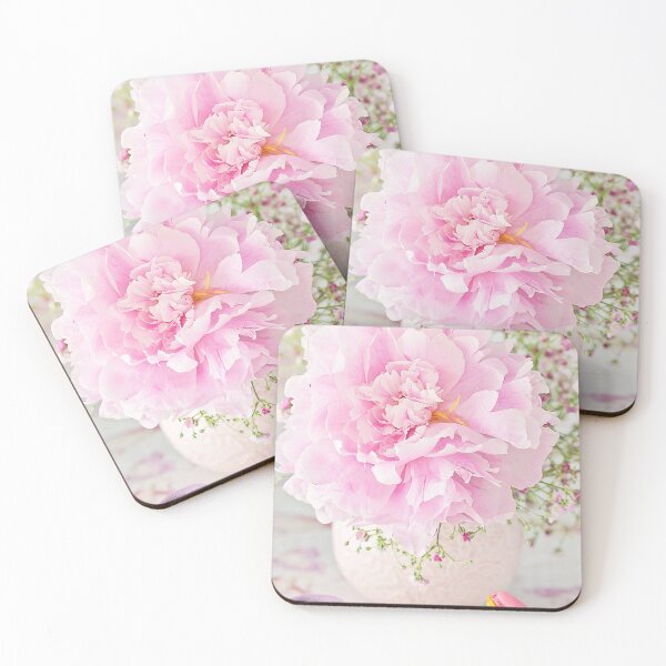Item preview, Shabby Chic Peony In Vase Raspberries Fruit Pink Macaroons Dessert Cottage Decor designed and sold by Little Joys Art.