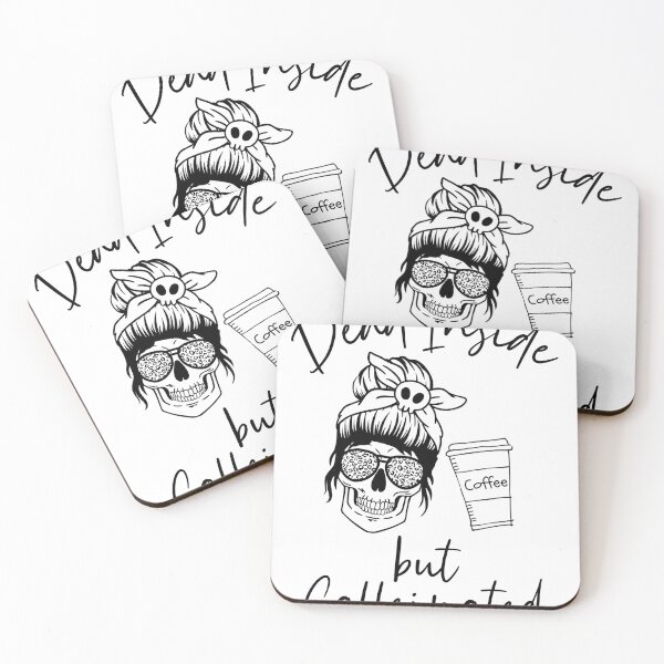 Item preview, Dead Inside but Caffeinated - Funny Skeleton Coffee designed and sold by Supermundane.