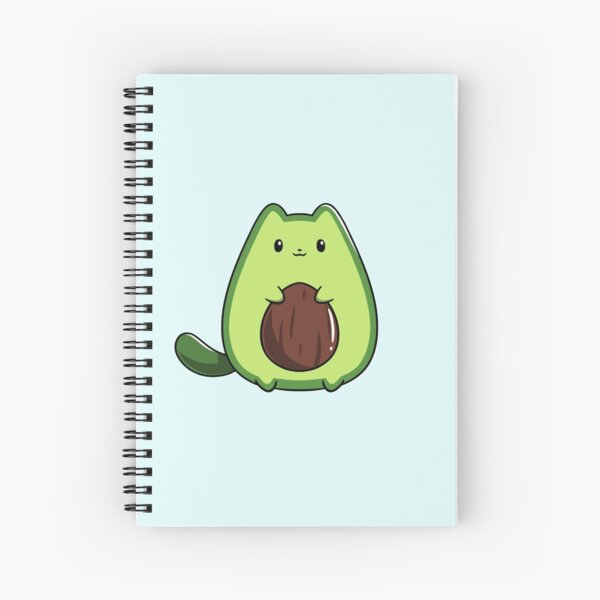 Cute Avocado Cat Spiral Notebook