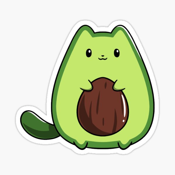 Cute Avocado Cat Sticker