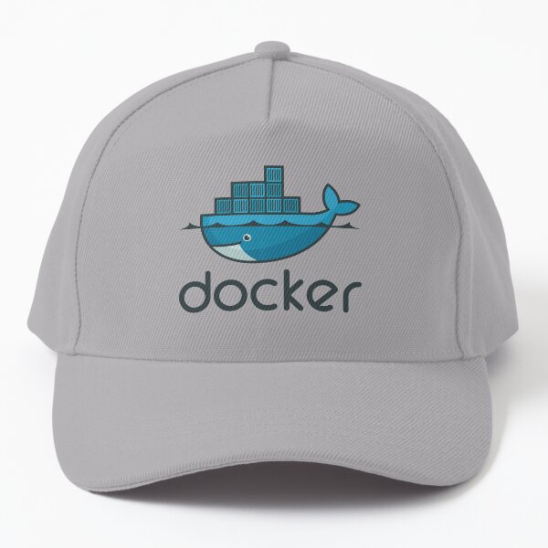Docker logo with text Baseball Cap