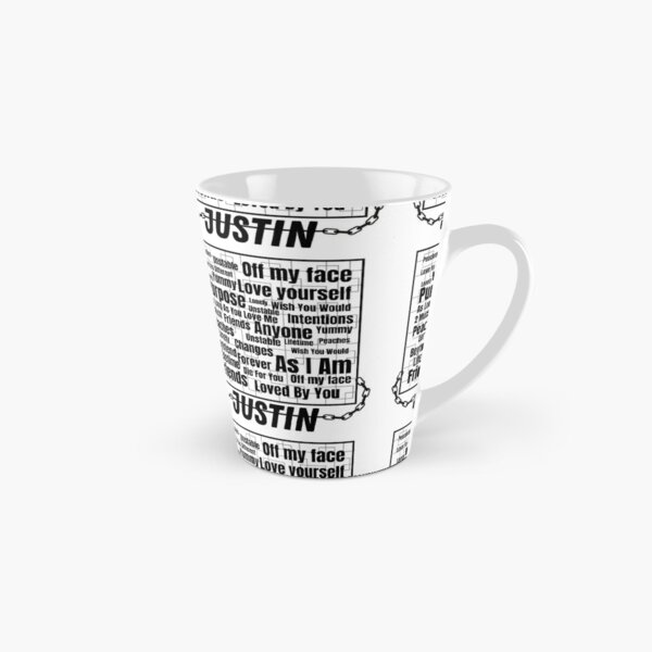 Justin Bieber - His song titles Tall Mug