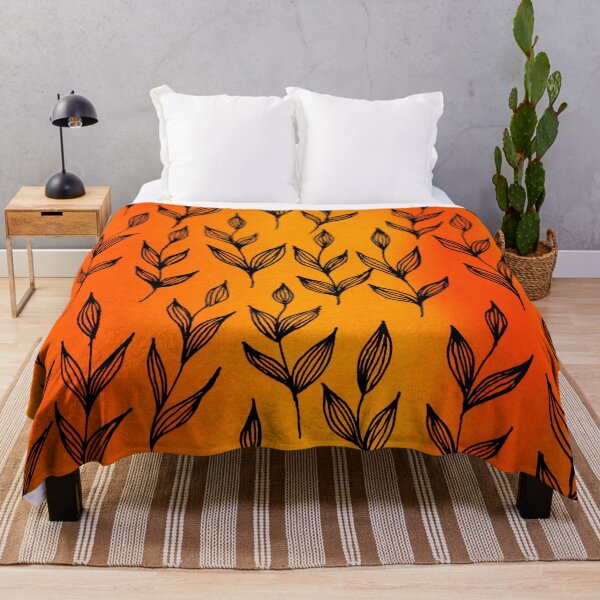 Item preview, Patrón de hoja sobre fondo naranja designed and sold by MinArt Illustrations.