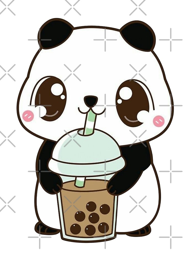 Kawaii Panda Boba Milk Tea' Poster, picture, metal print, paint by  AestheticAlex