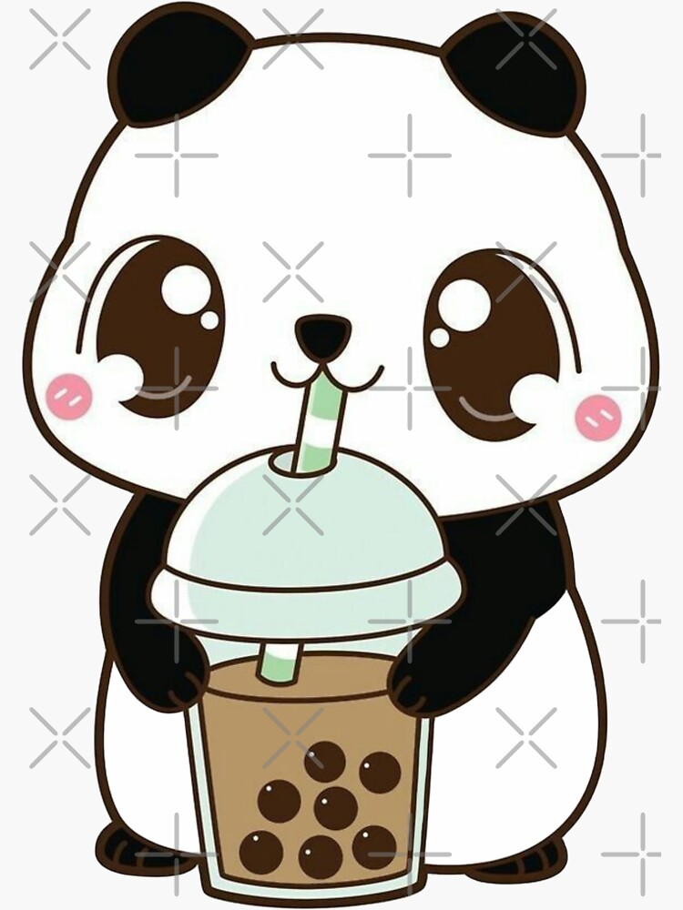 "Kawaii panda with boba " Sticker for Sale by Anwikajadhav07 Redbubble