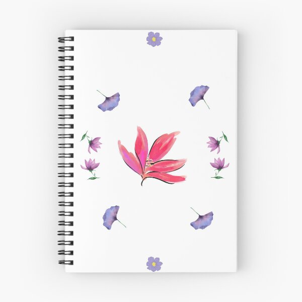 Item preview, Floral pattern with pink, purple, blue flowers designed and sold by NikitaAg.