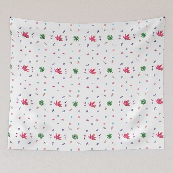 Item preview, Floral pattern with pink, purple, blue flowers designed and sold by NikitaAg.