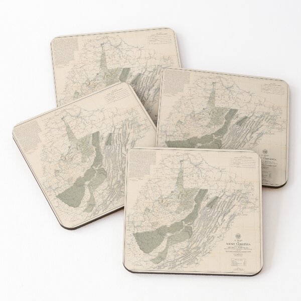 Item preview, Old West Virginia Natural Resources Map (1899) Vintage WV Oil, Coal, Natural Gas Atlas designed and sold by BravuraMedia.