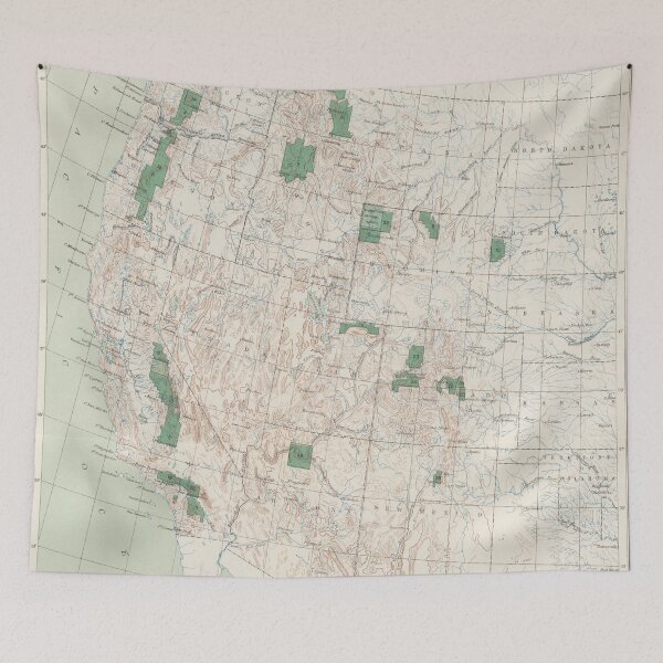 Item preview, Old Western US National Forests & Parks Map (1898) Vintage West Coast Woodland Reserves Atlas designed and sold by BravuraMedia.