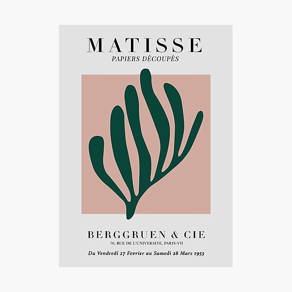 Henri Matisse pink green cutout silhouette Papiers Découpés Photographic Print