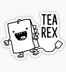 Tea Rex Tea Bag Funny Pun Cartoon Sticker