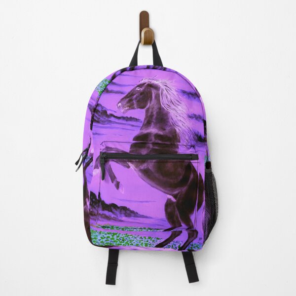 Item preview, Rearing horse in purple sunset designed and sold by horseaddicted.