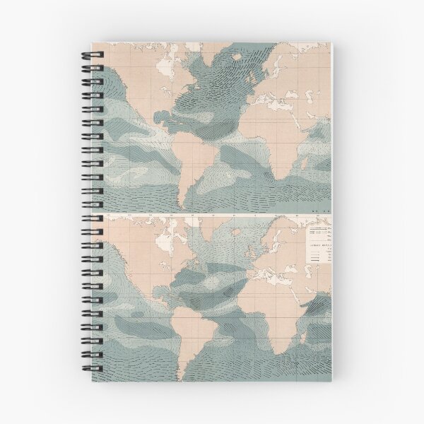 Item preview, Old Ocean Trade Winds Map (1898) Vintage World Meteorological Map designed and sold by BravuraMedia.