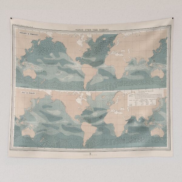 Item preview, Old Ocean Trade Winds Map (1898) Vintage World Meteorological Map designed and sold by BravuraMedia.