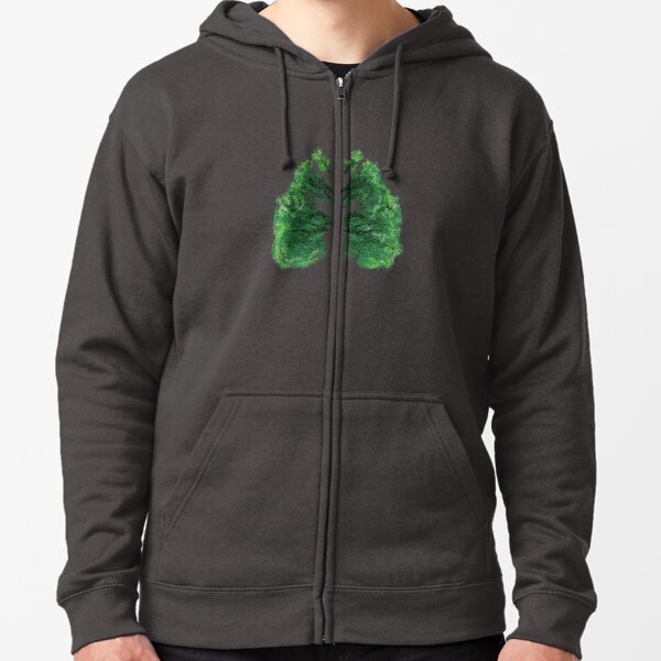 Natures Breath Green Zipped Hoodie