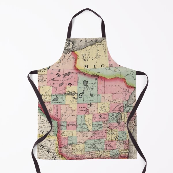 Item preview, Old Wisconsin Map (1865) Vintage Badger State Atlas designed and sold by BravuraMedia.