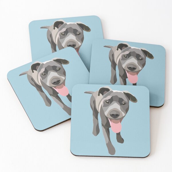 Item preview, Blue Staffy Dog Portrait Digital Illustration designed and sold by sherylwylie.