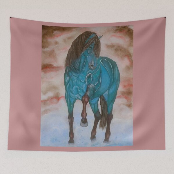 Item preview, Blue andalusian horse piaffe  designed and sold by horseaddicted.