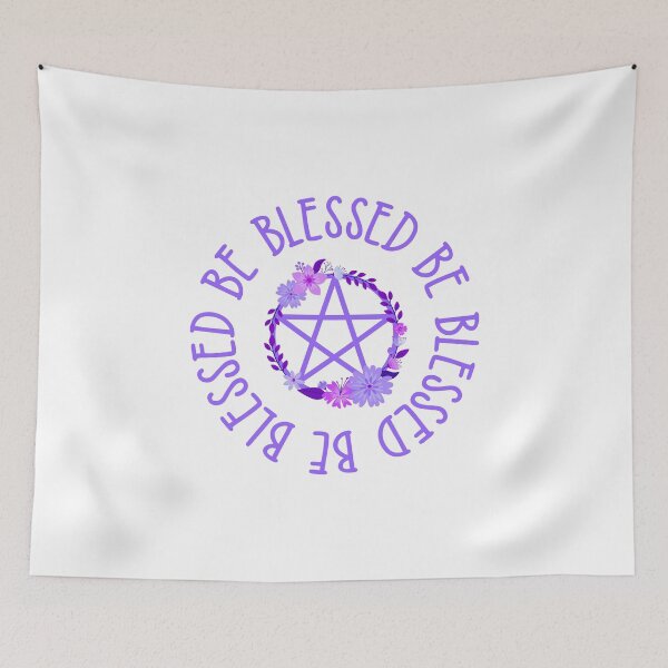 Item preview, Blessed Be Purple Floral Pentacle Cheeky Witch® designed and sold by cheekywitch.