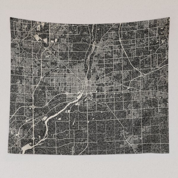 Item preview, Joliet map Illinois Ink lines designed and sold by InkMaps.
