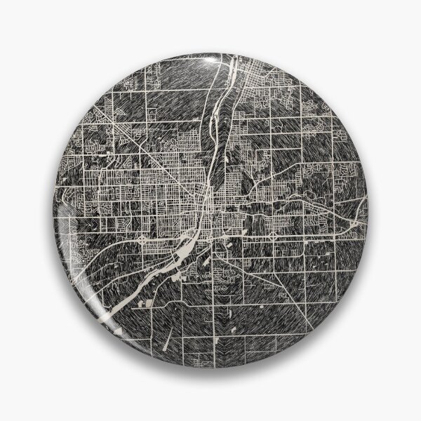 Item preview, Joliet map Illinois Ink lines 2 designed and sold by InkMaps.