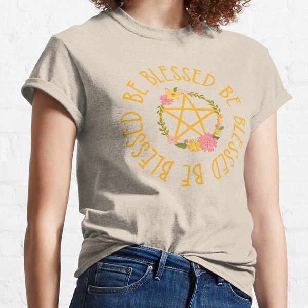 Blessed Be Midsummer Floral Pentacle Cheeky Witch® Classic T-Shirt
